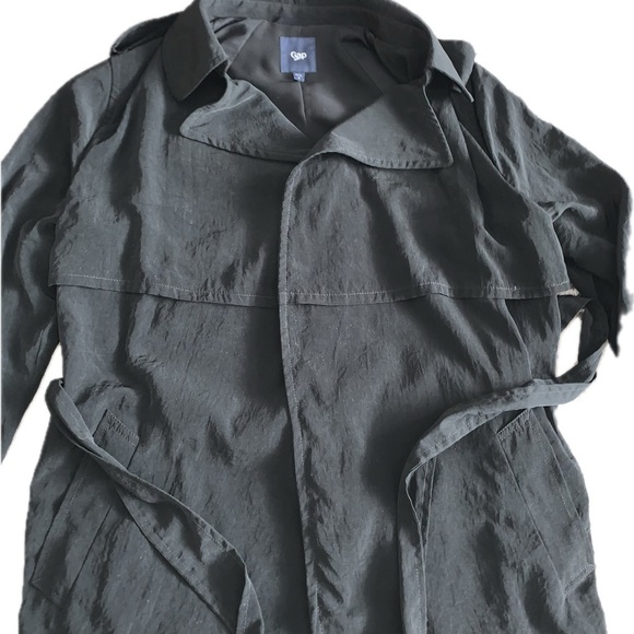 GAP Lightweight Black Trench Coat - Picture 2 of 8